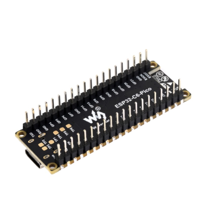 ESP32-C6-Pico-M com pinos de solda